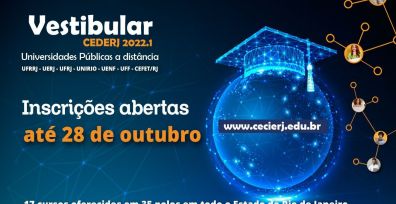 Vestibular Cederj 2022.1 abrem inscrições para ampla concorrência.